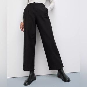 Black Relaxed Mid-Rise Trouser 7/8 Length Size 6